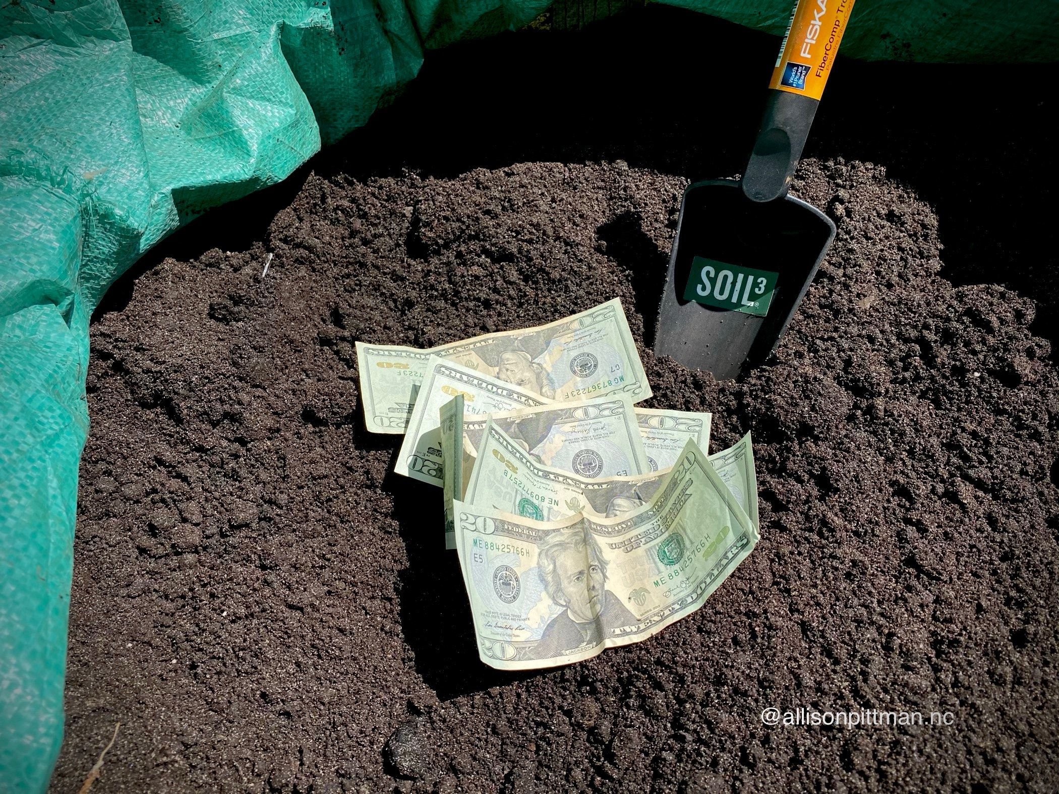 Adding Soil3 to the garden is like making a deposit into a banking account