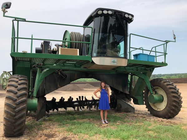 Brie Arthur under compost turner