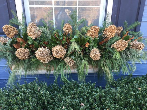 conifer pine cone and pine cone window box holiday decoration 2