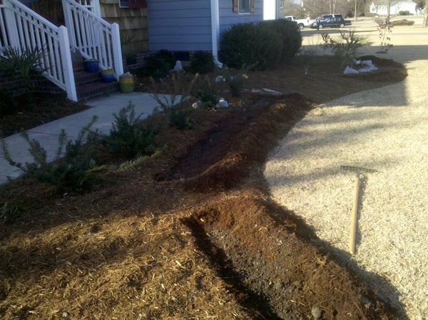 brie mulch bed before pic