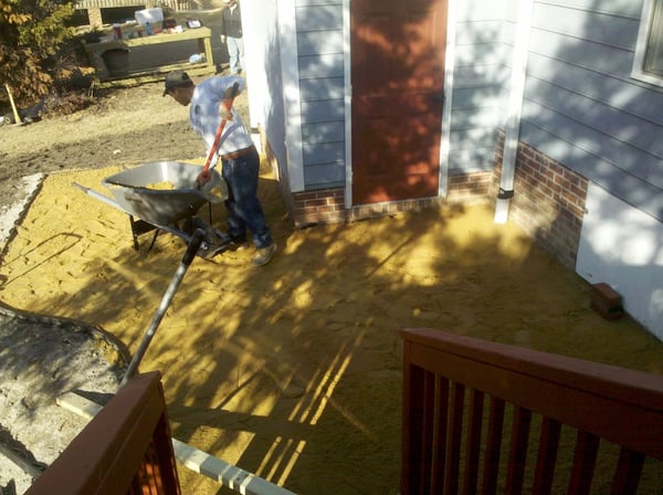 landscape crew mid-patio-construction 2011
