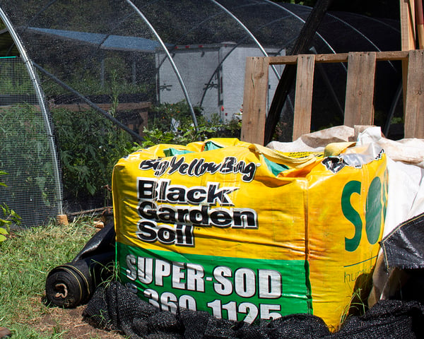 opened compost bag for storage